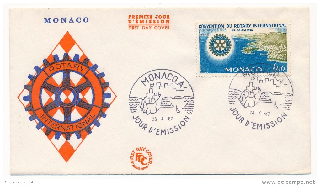 MONACO => FDC => 1,00F Rotary International - 28/04/1967 - FDC