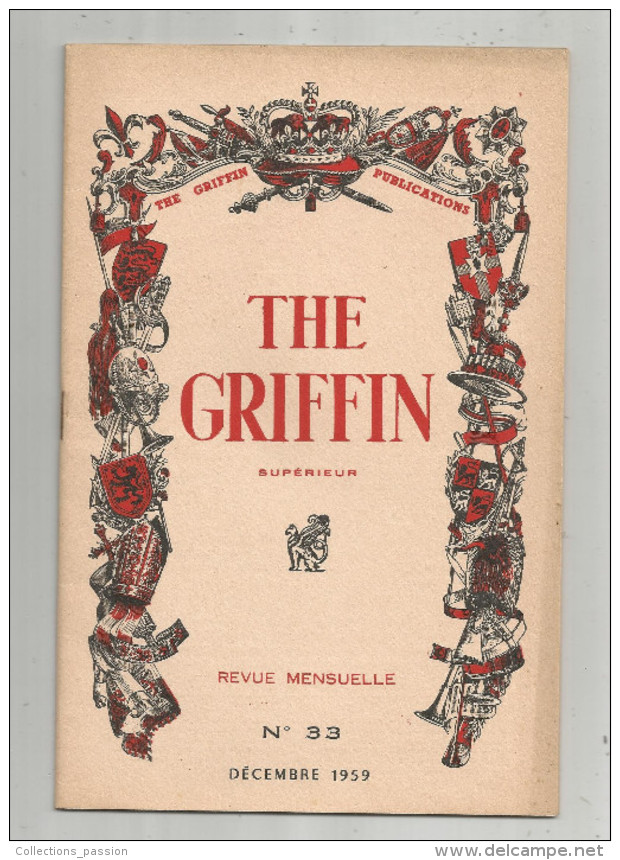 Revue Mensuelle The GRIFFIN, Cour Supérieur, N° 33, 1959, Anglais, 24 Pages, Ed : Mathias, Poitiers, Frais Fr :1.55€ - 12-18 Anni