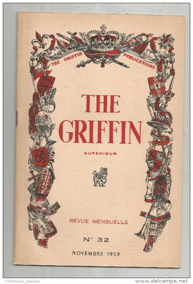 Revue Mensuelle The GRIFFIN, Cour Supérieur, N° 32, 1959, Anglais, 24 Pages, Ed : Mathias, Poitiers, Frais Fr :1.55€ - 12-18 Anni