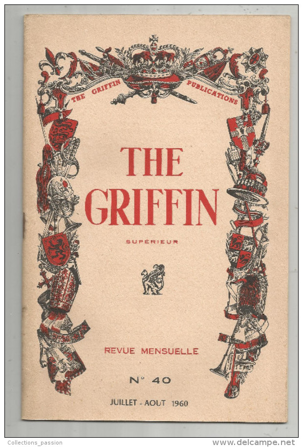 Revue Mensuelle The GRIFFIN, Cour Supérieur, N° 40, 1960, Anglais, 24 Pages, Ed : Mathias, Poitiers, Frais Fr :1.55€ - 12-18 Años