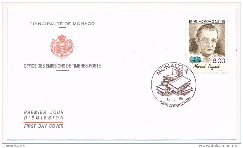 MONACO => FDC => 6,00F Marcel  PAGNOL - 8/05/1995 - FDC