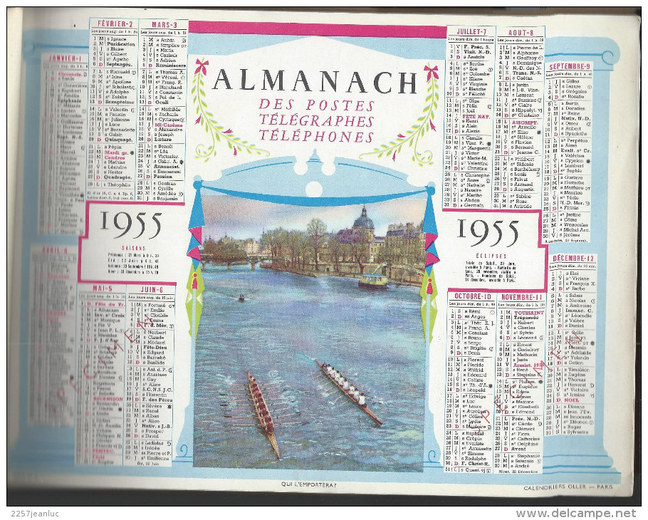 Rare Almanach  Complet Oller Des Facteurs  Des 36  Calendriers De  1955. - Autres & Non Classés