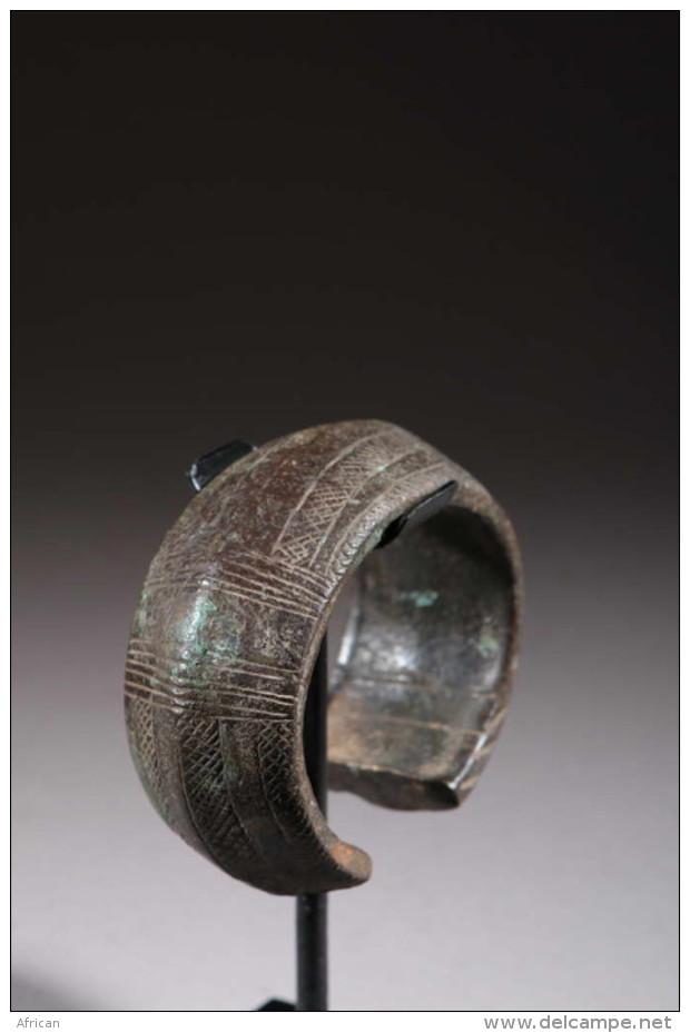 Bracelet De Cérémonie Baoulé En Bronze - Art Africain