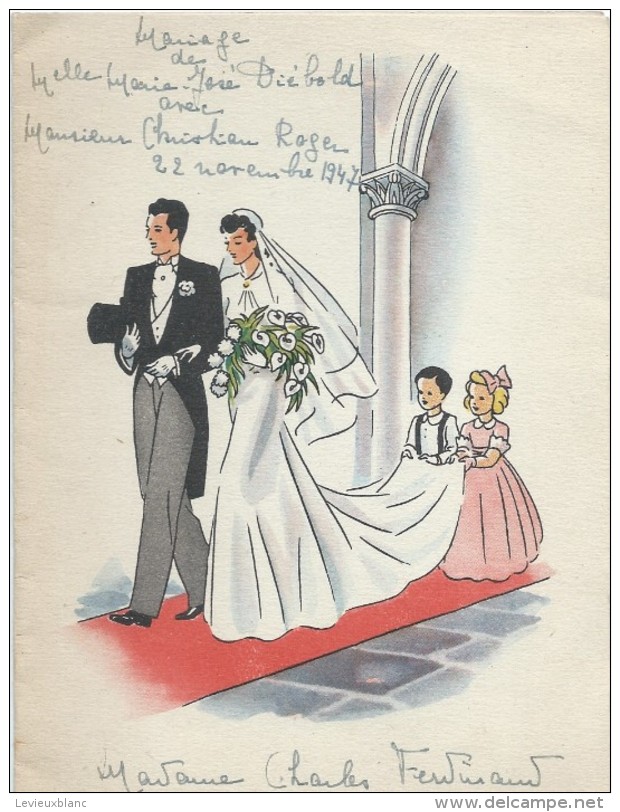 2  Menus De Mariage/Diebold-Roger  / Ferdinand/Déjeuner-Diner / 1947    MENU151 - Menus
