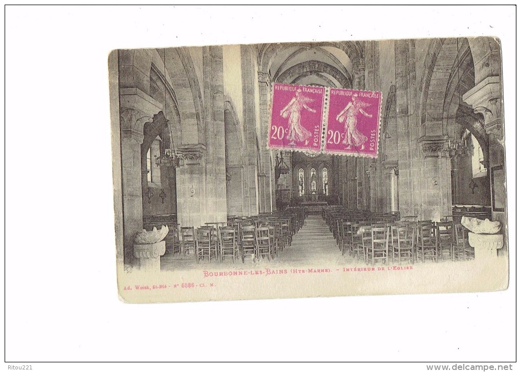 52 - Bourbonne Les Bains - Intérieur De L'Eglise - Weick 6586 - 1940 - Fabrique Coutellerie Sommelet LAIMONT Meuse - - Bourbonne Les Bains