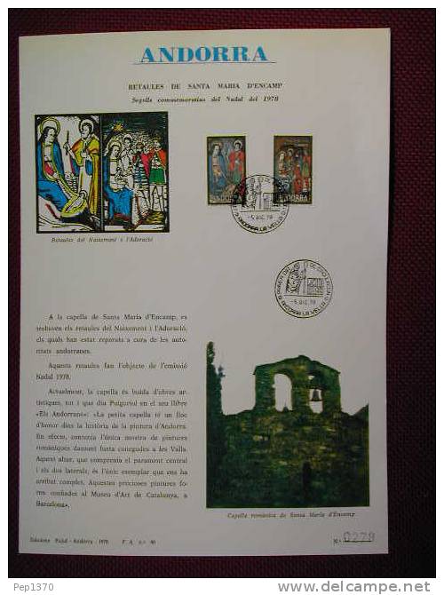 ENCART ANDORRE  ESPAGNOLE 1978 NOEL CHRISTMAS NAVIDAD - Lettres & Documents