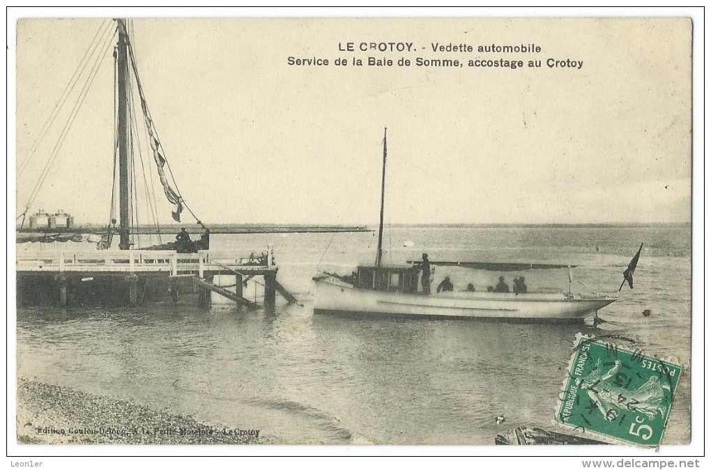 80 - LE CROTOY - Vedette Automobile - Service De La Baie De Somme, Accostage Au Crotoy - CPA - Le Crotoy