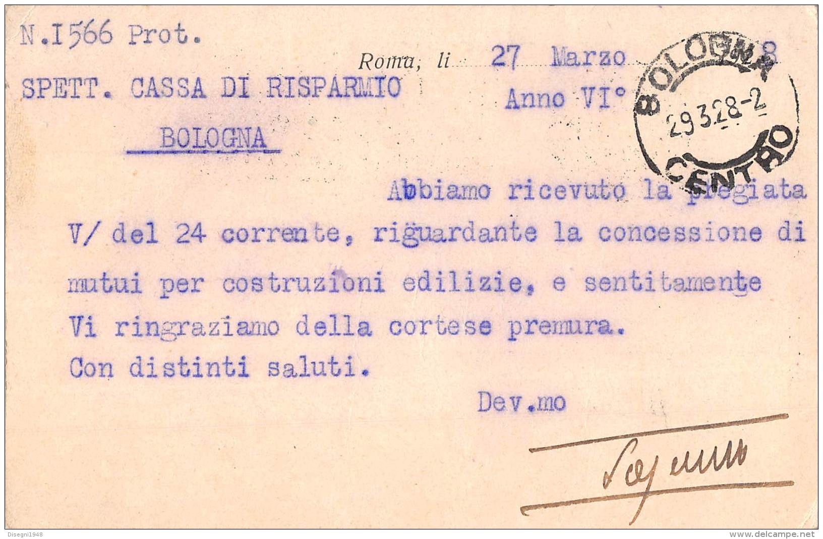 05113  "ROMA - FEDERAZIONE NAZIONALE FASCISTA DELL'INDUSTRIA DEL CEMENTO" CART. POST. ORIG. SPEDITA 1928. - Gewerkschaften