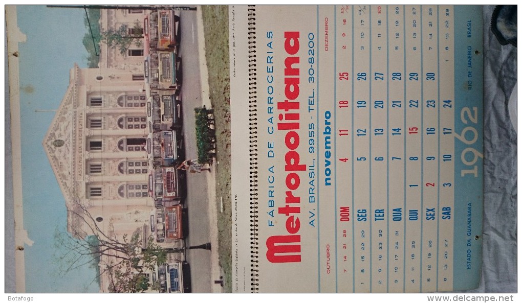 CALENDARIO CARROSSERIAS METROPOLITANA En 1962!! - Autres & Non Classés