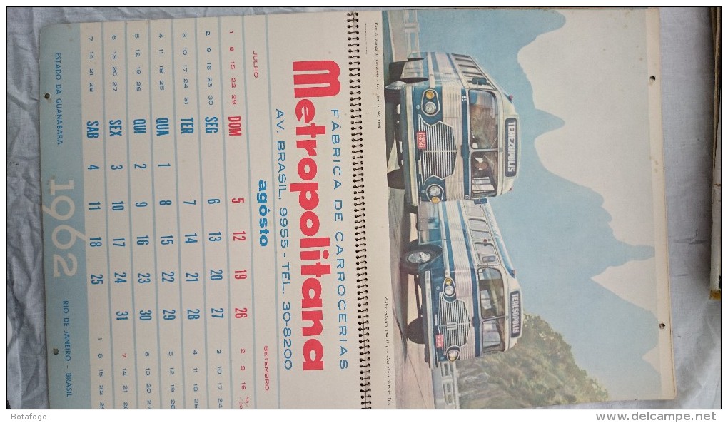 CALENDARIO CARROSSERIAS METROPOLITANA En 1962!! - Autres & Non Classés