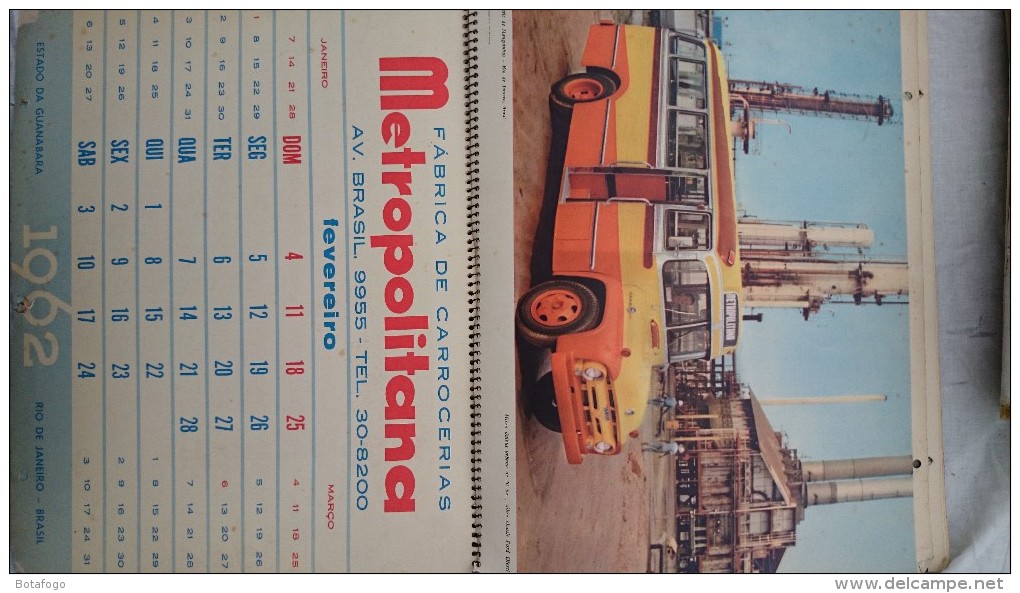 CALENDARIO CARROSSERIAS METROPOLITANA en 1962!!