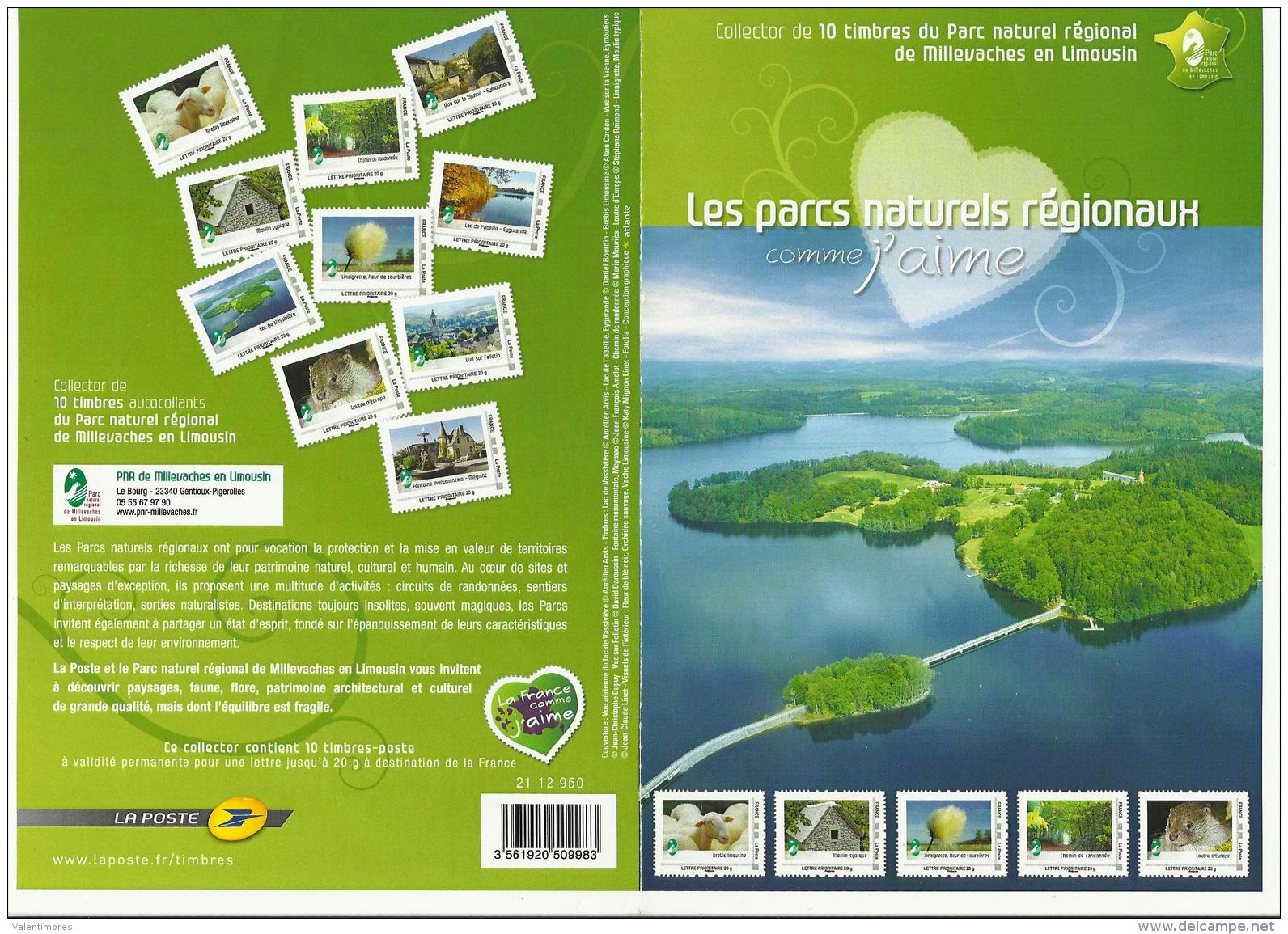 France Collector Parcs Naturels Régionaux Limousin Loutre Brebis Moulin Forêt Lac De L 'abeille  Felletin Meymac - Collectors