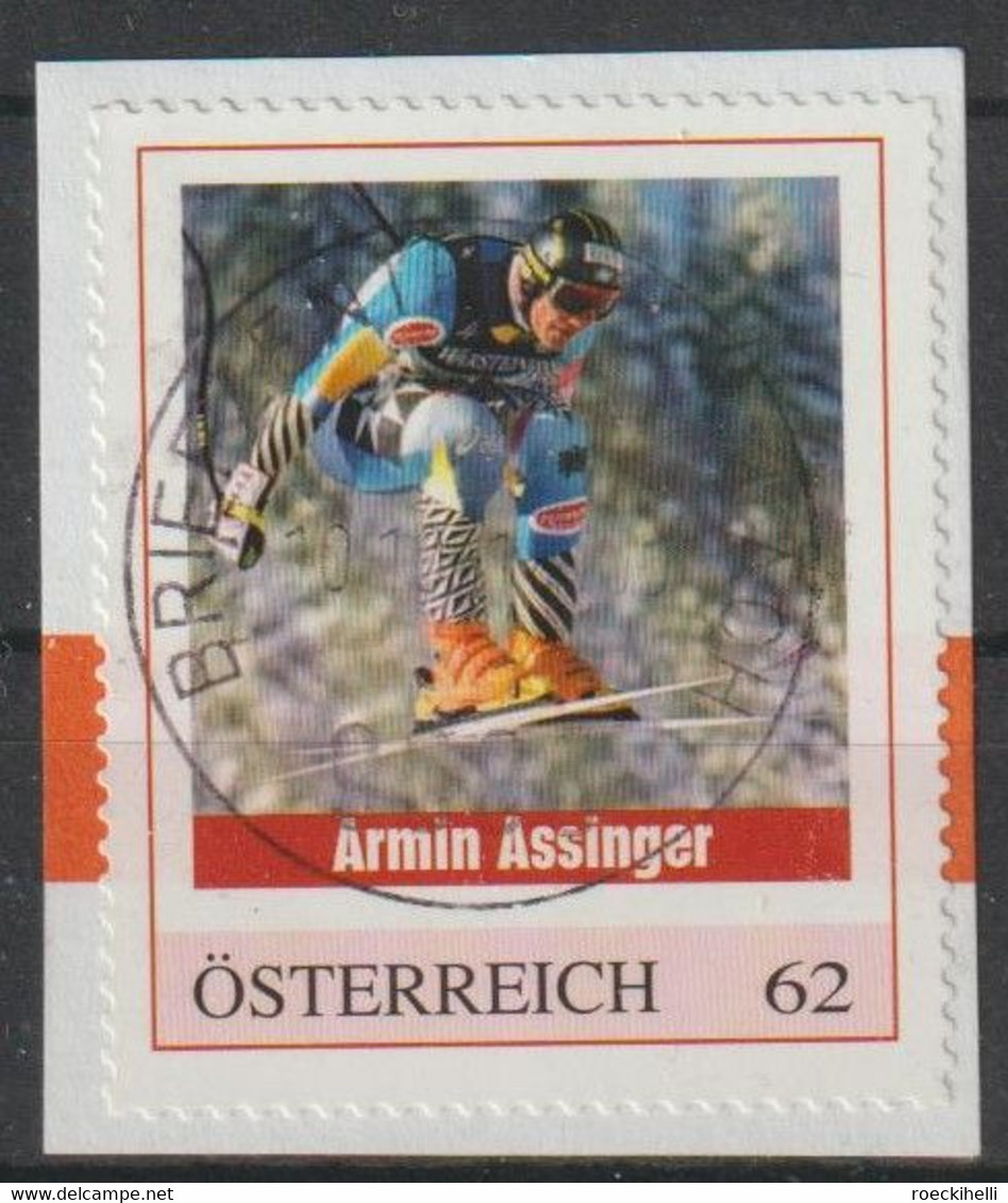 2017? - ÖSTERREICH - PM "Österr. Skistars-Armin Assinger" 62 C Mehrf. - O Gestempelt A. Briefstück - S. Scan (PM  AA At) - Timbres Personnalisés