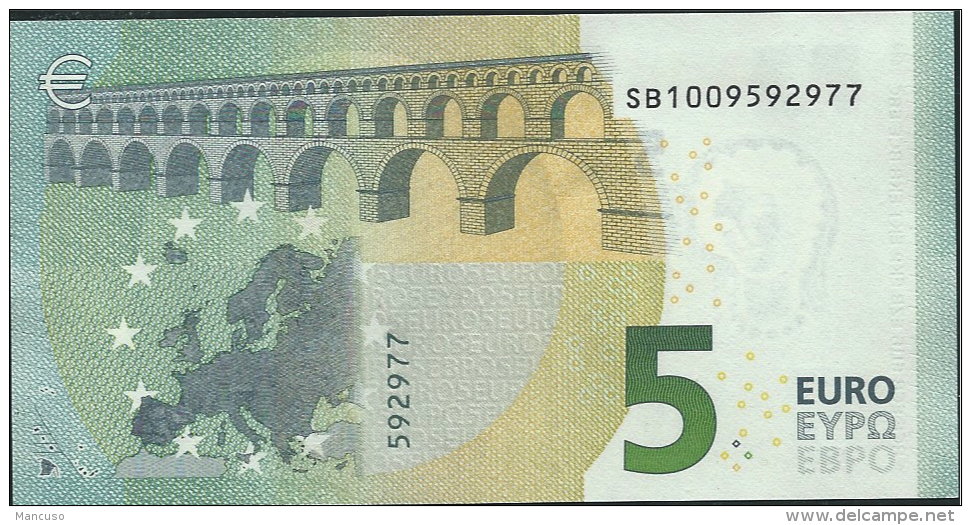 &euro; 5 ITALY  SB S001 A5  DRAGHI  UNC - 5 Euro