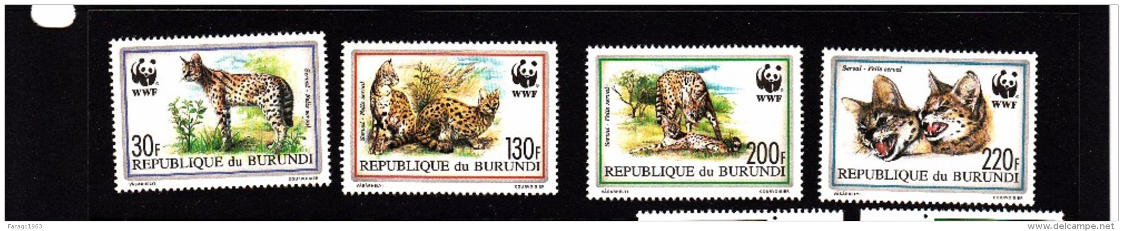1992 Burundi WWF Cerval Cats Mammals   MNH - Nuevos