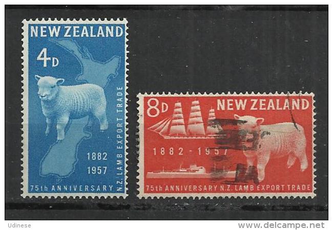 NEW ZEALAND 1957 - LAMBS - CPL. SET - MINT MNH NEUF NUEVO AND USED OBLITERE GESTEMPELT USADO - Burros Y Asnos