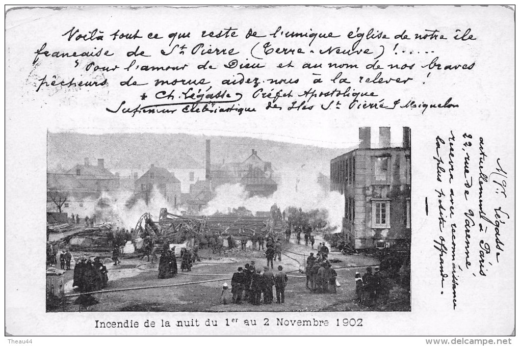 ¤¤  -   SAINT-PIERRE-et-MIQUELON  -  SAINT-PIERRE  -  Incendie De La Nuit Du 1er Au 2 Novembre 1902  -   ¤¤ - Saint-Pierre-et-Miquelon