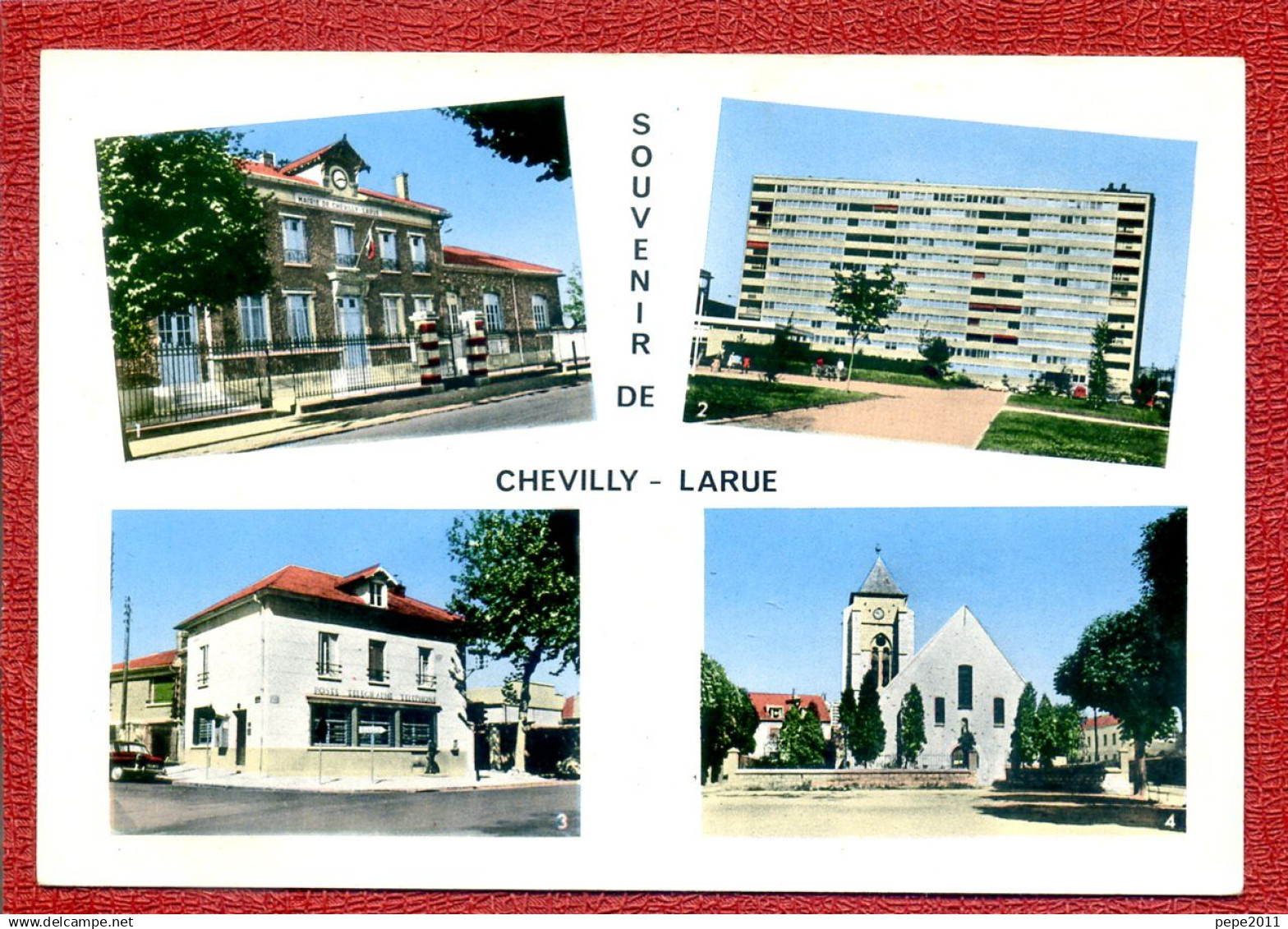 CPA 94 CHEVILLY LARUE Multivues ( 4 ) Mairie Sorbiers ( Immeuble ) Poste Eglise - Chevilly Larue