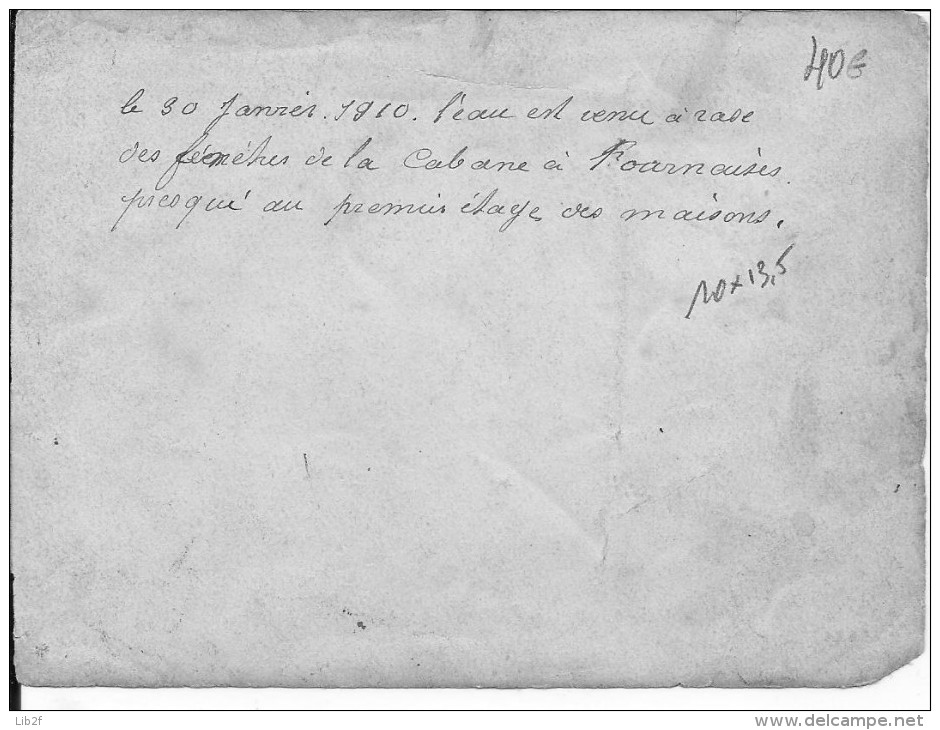 Paris Fournaises Innondations 1910 Crue De La Seine 30/01/1910  Péniche Marinier Et Sa Famille1 Photo - Places