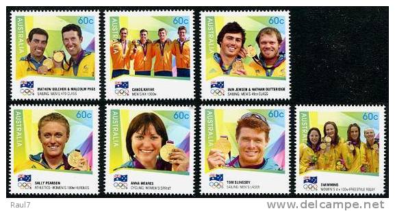 Australia -2012 - Médailles D'or, J.O. London 2012, Australian Golden Medal  - 7v  Neufs ** // Mnh - Summer 2012: London