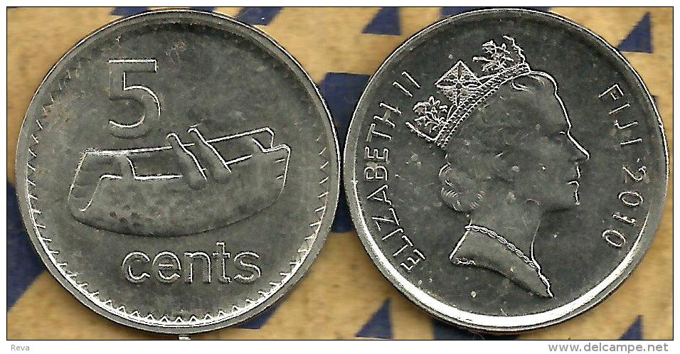 FIJI 5 CENTS ARTEFACT FRONT FISH BACK 2012 NEW TYPE VF KM? READ DESCRIPTION CAREFULLY !!! - Fidji