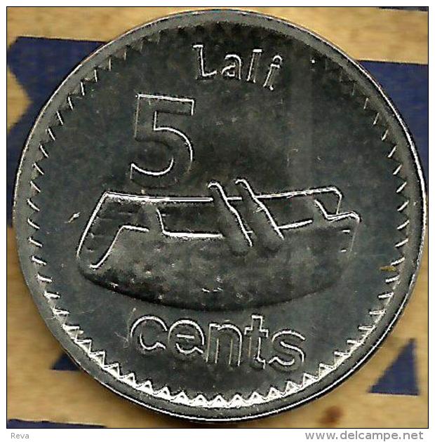 FIJI 5 CENTS ARTEFACT FRONT QEII HEAD BACK 2009 2ND LAST YEAR TYPE VF KM? READ DESCRIPTION CAREFULLY !!! - Fidji