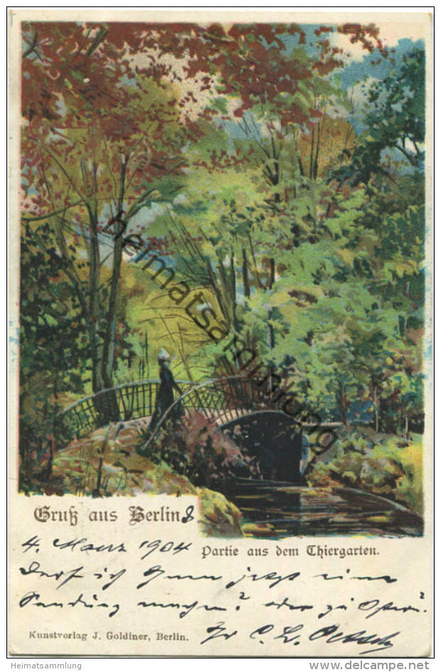 Berlin-Tiergarten - Partie Aus Dem Thiergarten - Verlag J. Goldiner Berlin Gel. 1904 - Dierentuin