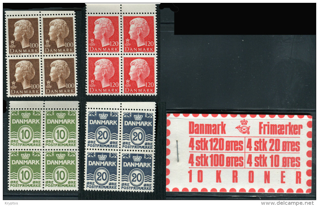 Denmark - Booklet "10 Kroner" W. 4 Blocks Of 4 - Carnets