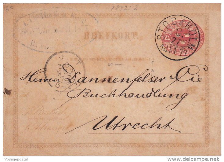 Entier CaD Stockholm Pour La Hollande 1927 - Postal Stationery