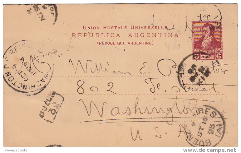 Entier CaD Buenos-Aires Pour New-York 1895 - Postal Stationery