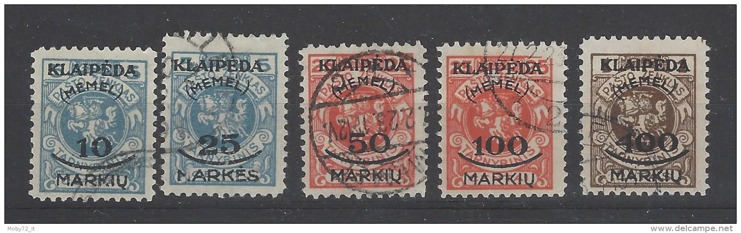 Memel - 1923 - Usato/used - Sovrastampati - Mi N. 124/28 - Gebruikt