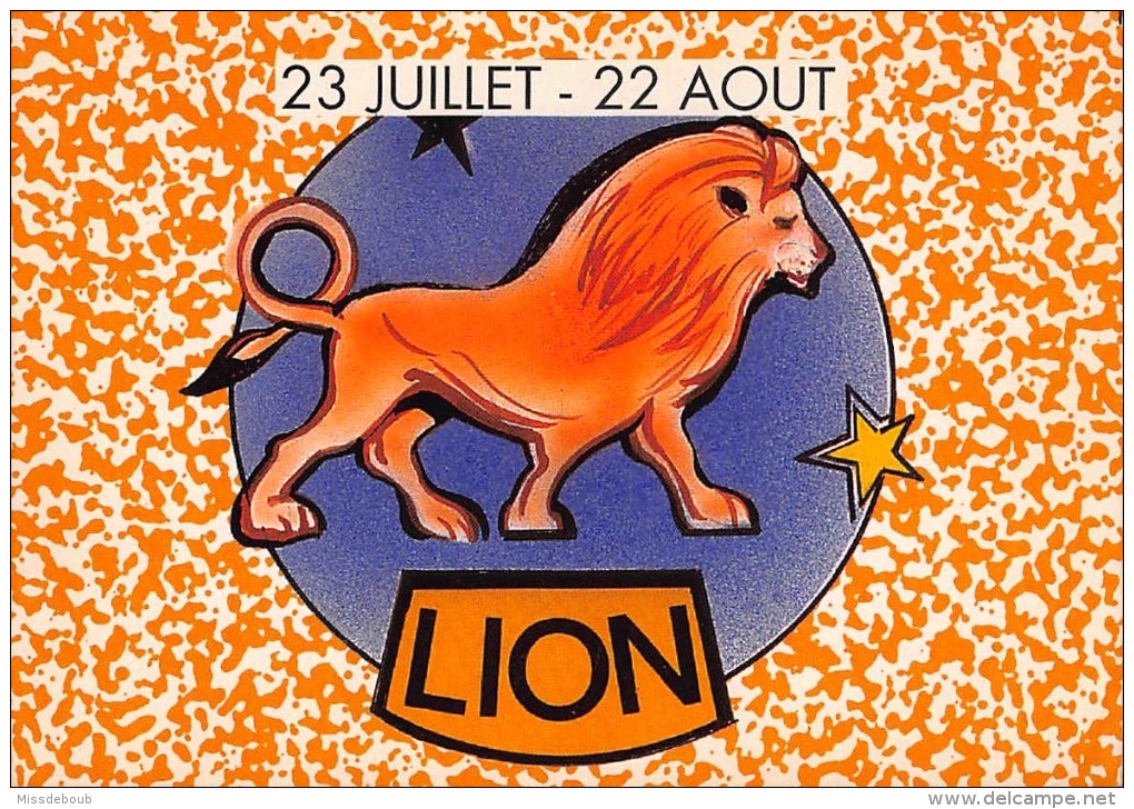 LION  - Lot De 5 CPM - HOROSCOPE ASTROLOGIE -  Signe Du Zodiaque -  Dos Vierge - 10 Scans - Astrologie