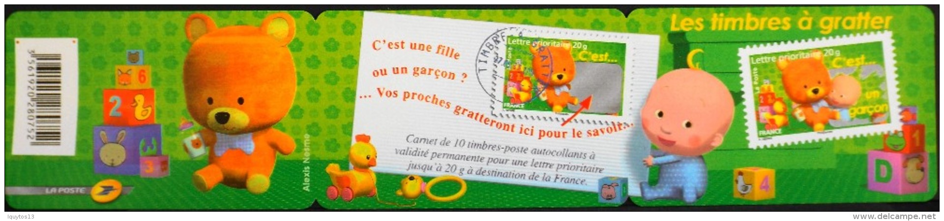 FRANCE CARNET 2008 - C'est Un Garçon - 10 TIMBRES Prioritaires  AUTOADHESIFS NEUFS** - Booklets