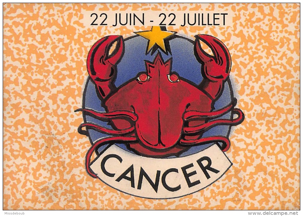 CANCER  - Lot De 4 CPM - HOROSCOPE ASTROLOGIE -  Signe Du Zodiaque -  Dos Vierge - 8 Scans - Astrologie