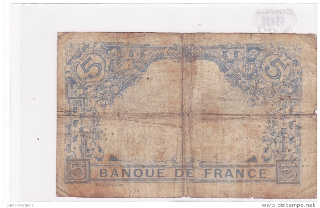 Billet De 5 Francs Bleu Du 23/05/1913 GEMEAUX - G.2204 Alph 056 @ N° Fayette : 2.17 - 5 F 1912-1917 ''Bleu''