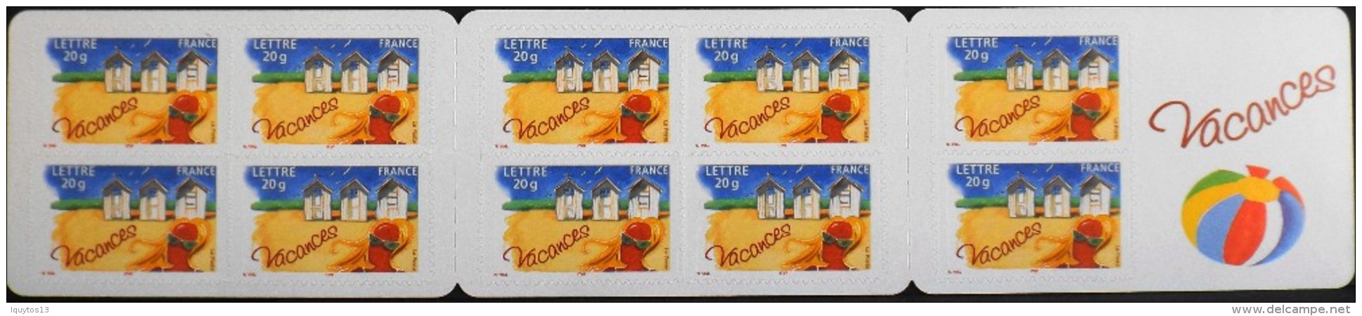 FRANCE CARNET 2005 - Vacances - 10 TIMBRES Prioritaires  AUTOADHESIFS NEUFS** - Carnets