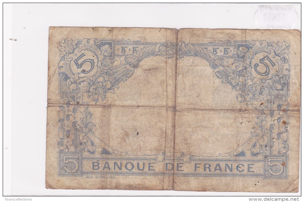 Billet De 5 Francs Bleu Du 19/06/1913 CANCER - Y.2435 Alph 648 @ N° Fayette : 2.18 - 5 F 1912-1917 ''Bleu''