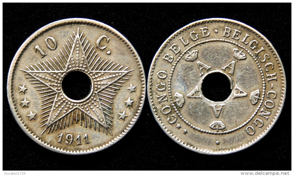 10 Centimes 1911 Congo Belge/Belgisch Congo. Albert I°. Colonie Belgique - 1910-1934: Albert I