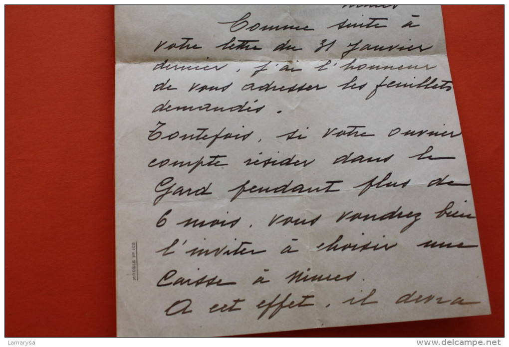 MANUSCRIT MINISTERE TRAVAIL SERVICE ASSISTANCE SOCIALE MARSEILLE DOCUMENT HISTORIQUE REP FRANCAISE BURO AVIGNON=> NIMES - Manuscripten