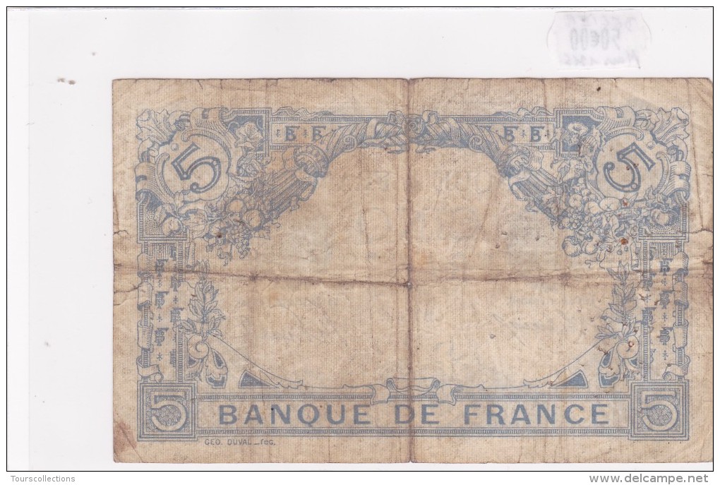 Billet De 5 Francs Bleu Du 17/04/1915 TAUREAU - E.5271 Alph 711 @ N° Fayette : 2.26 - 5 F 1912-1917 ''Bleu''