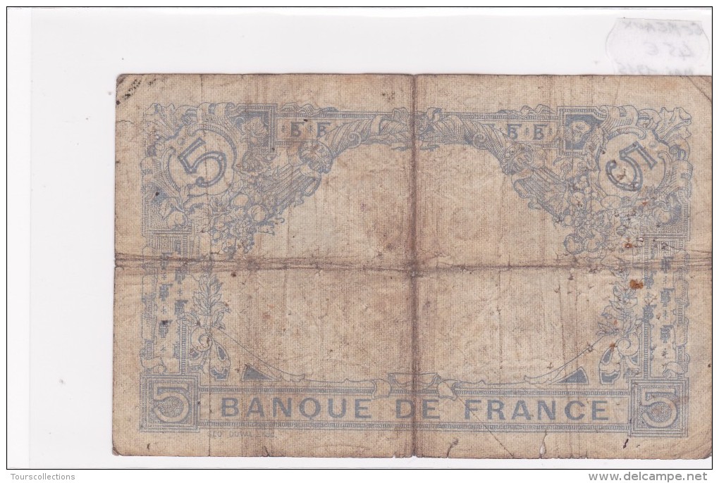 Billet De 5 Francs Bleu Du 06/05/1915 GEMEAUX - S.5585 Alph 217 @ N° Fayette : 2.27 - 5 F 1912-1917 ''Bleu''