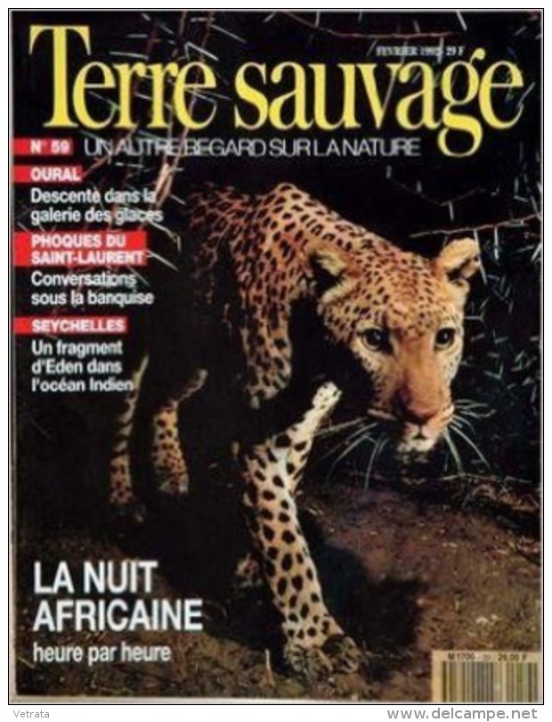 TERRE SAUVAGE N° 59 : La Nuit Africaine - Oural - Phoques - Seychelles. 1992 - Animaux