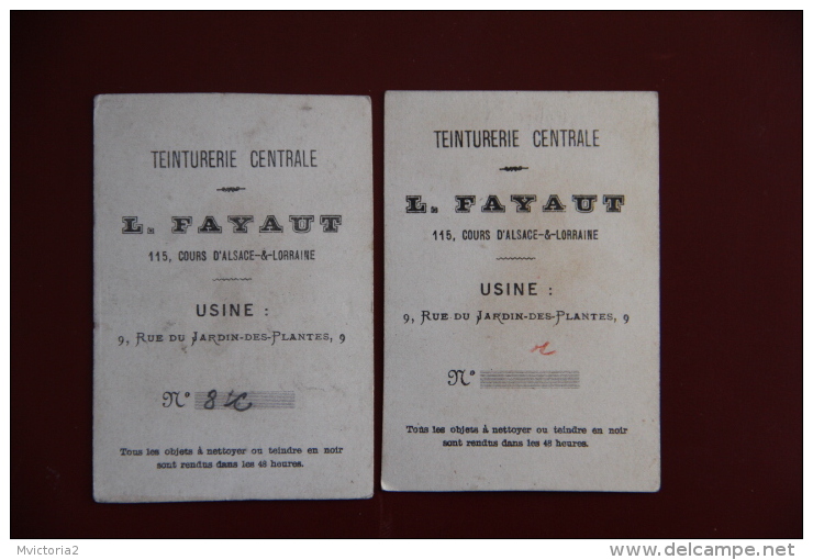 2 Cartes Asiatiques, Du Magasin " La Teinturerie Centrale " L.FAYAUT, 115 Cours D´Alsace Lorraine - PARIS - Other & Unclassified