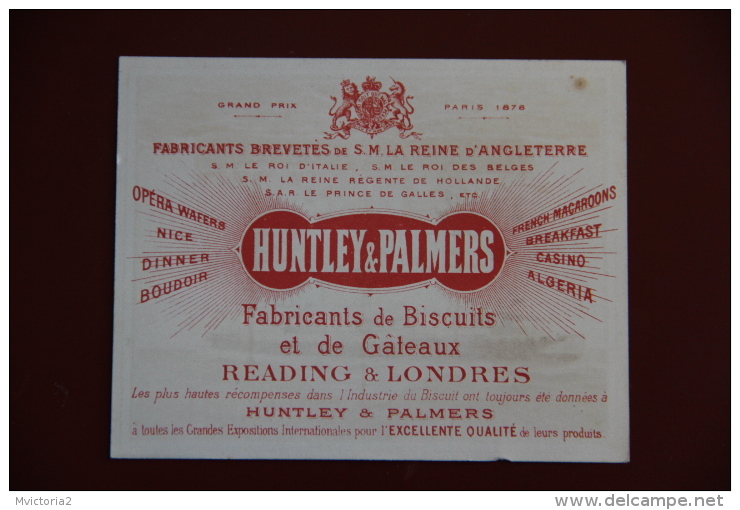 ETIQUETTE PUBLICITAIRE BISCUITS " HUNTLEY And PALMERS ", Reading LONDON, Série De BATEAUX. - Autres & Non Classés