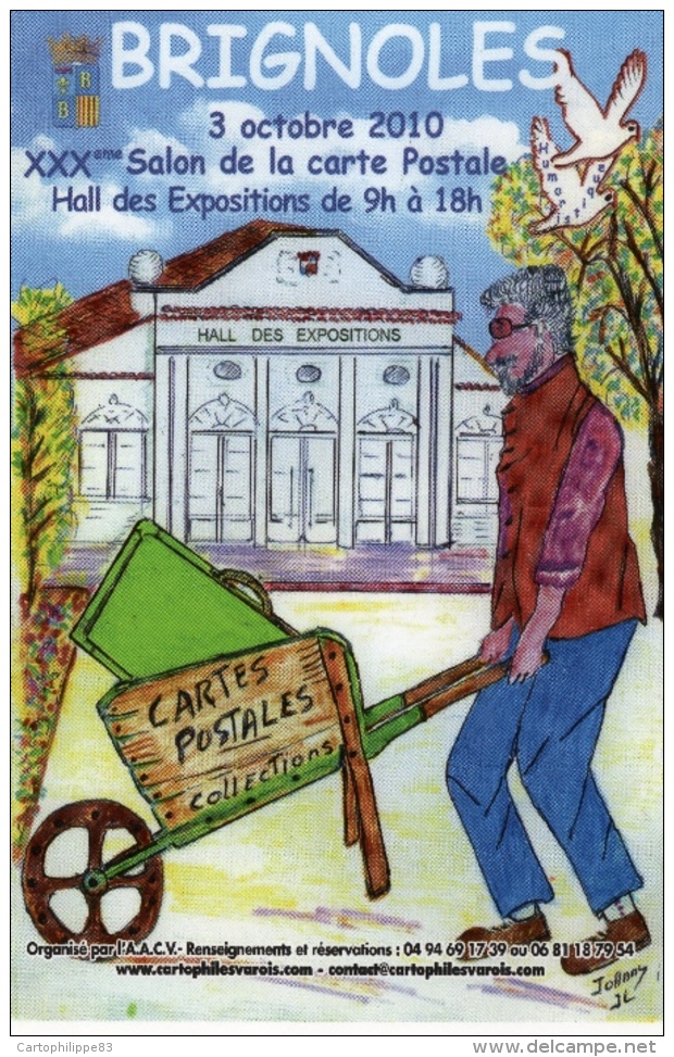 ILLUSTRATEUR JEAN LOUIS BERSIA POUR LE XXXÈME SALON DE LA CP À BRIGNOLES - Bolsas Y Salón Para Coleccionistas