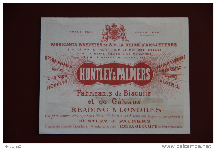 ETIQUETTE PUBLICITAIRE BISCUITS " HUNTLEY And PALMERS ", Reading LONDON, Série De BATEAUX. - Other & Unclassified