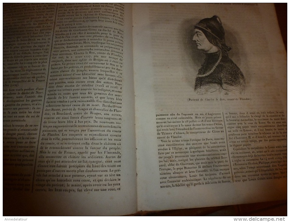 1835 LM :Place Navone à Rome (texte Et Gravure); Louis VI; Charles Le Bon; Prospérité Aux USA; Les Cétacés; Le Marsouin - Autres & Non Classés