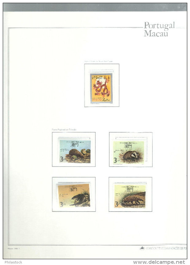 MACAO trés belle collection 1981/1992 tous ** en album  des Postes avec reliure