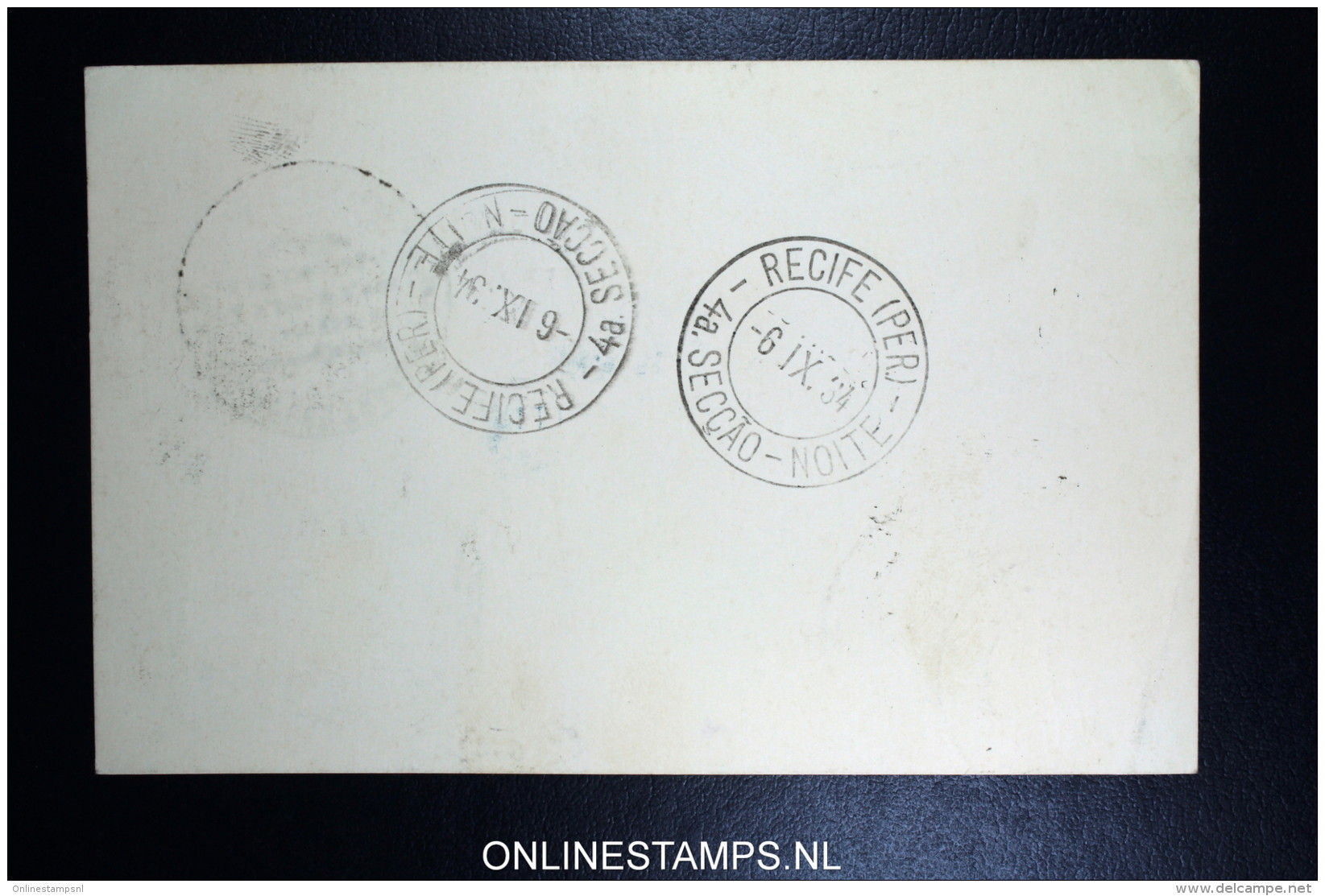 Graf Zeppelin 3. Sudamerikafahrt Sieger 255 D   Card Rio  To  Recife - Airmail