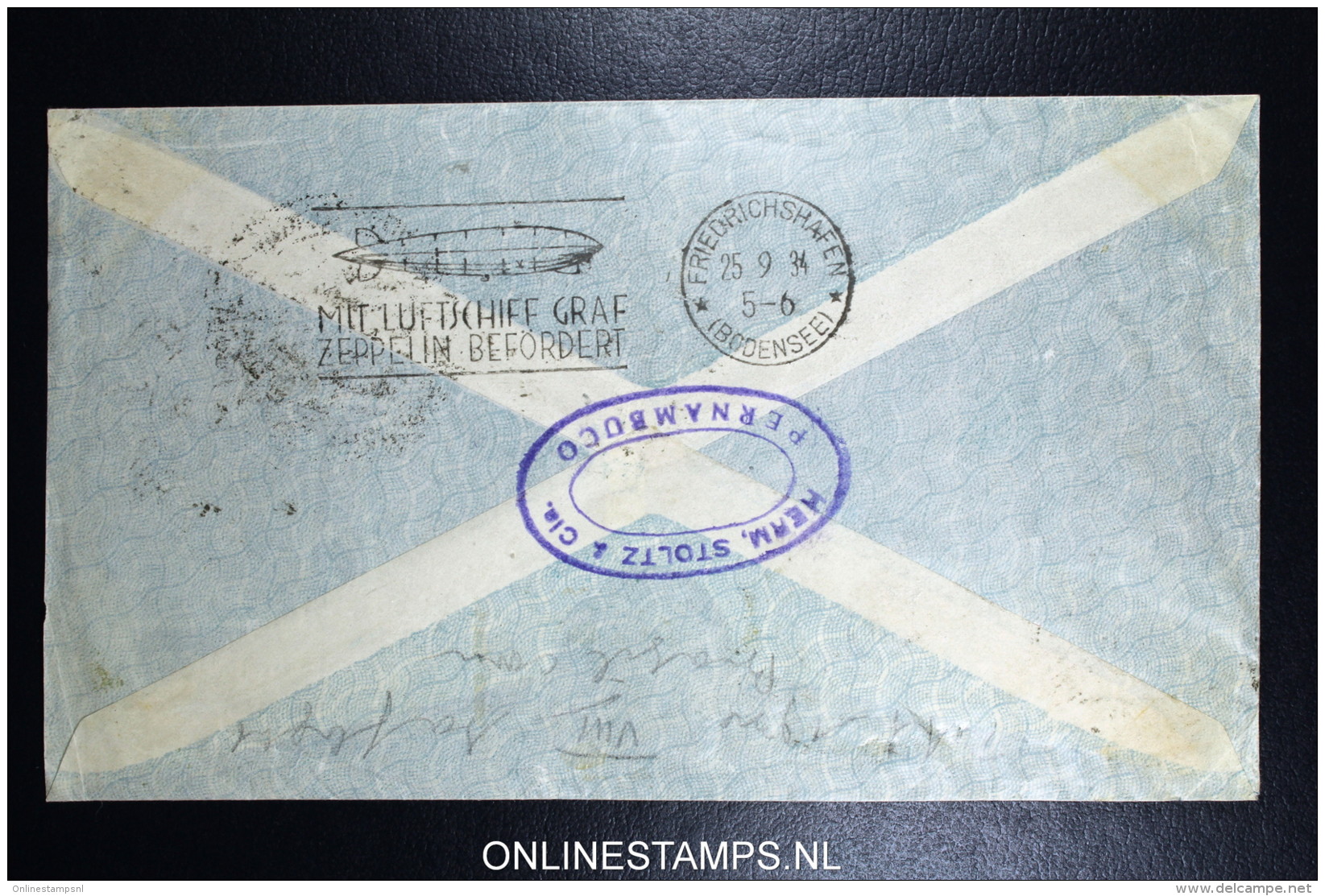 Graf Zeppelin 8. Sudamerikafahrt Sieger 275 A   Cover   Recife  To Liverpool UK - Poste Aérienne